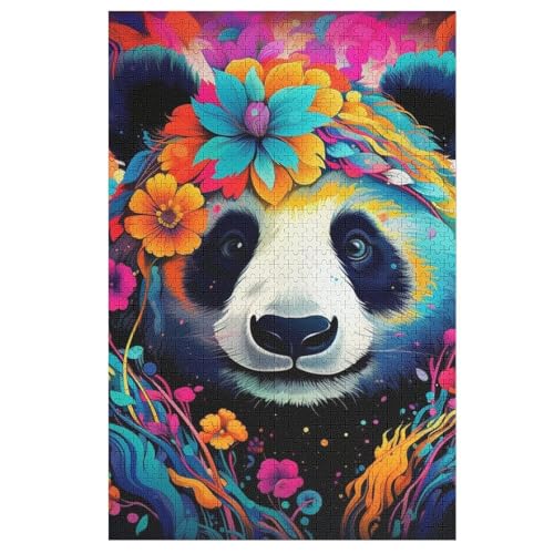 Panda -Puzzle, 1000 Teile,Holzpuzzle Für Erwachsene Kinder, Lustiges Spielzeug, Denkspiel, Spielzeug, Bildungsspiel, Herausforderung, Pädagogisch, （78×53cm） von AAPZY
