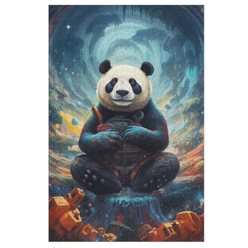 Panda -Puzzle, 1000 Teile,Holzpuzzle Für Erwachsene Kinder, Lustiges Spielzeug, Denkspiel, Spielzeug, Bildungsspiel, Herausforderung, Pädagogisch, （78×53cm） von AAPZY