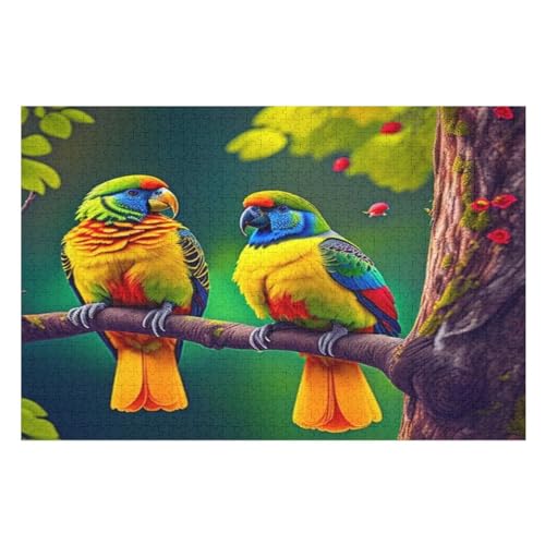 Papagei 1000 Teile Premium-Puzzles Für Erwachsene Kinder- Holzpuzzles Spaß Und Lernspiele - Perfekte Puzzle-Geschenke （75×50cm） von AAPZY