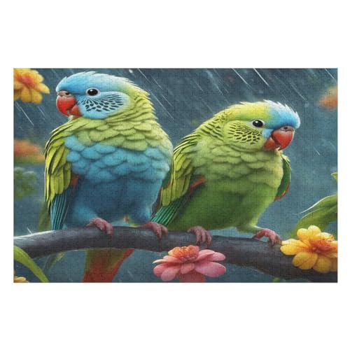 Papagei 1000 Teile Premium-Puzzles Für Erwachsene Kinder- Holzpuzzles Spaß Und Lernspiele - Perfekte Puzzle-Geschenke （75×50cm） von AAPZY