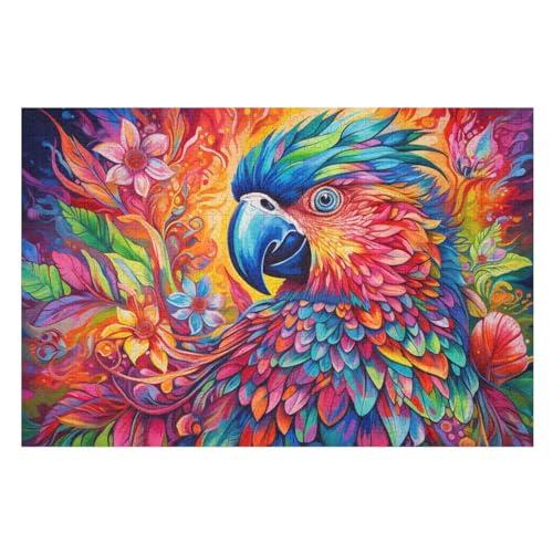 Papagei 1000 Teile Puzzle, Holzpuzzle, Puzzles Für Erwachsene Kinder, 1000 Teile Puzzle Für Jugendliche & Erwachsene Lernspiel Herausforderungsspielzeug （75×50cm） von AAPZY