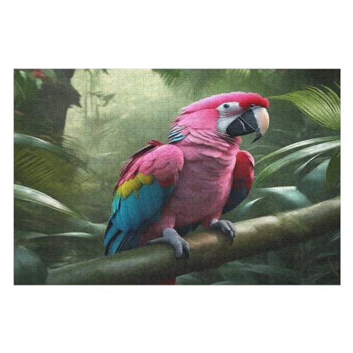 Papagei Holzpuzzle 1000 Teile, Knobelspiele Für Erwachsene, Teenager, Puzzles Unmögliche - Kinder Puzzle Zimmer Deko （75×50cm） von AAPZY