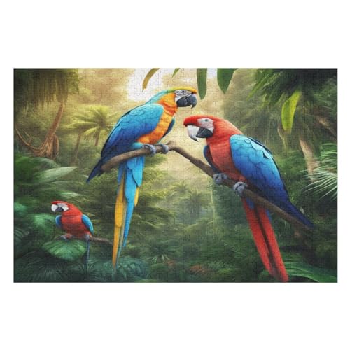Papagei Holzpuzzle 1000 Teile,Puzzles Für Erwachsene, Impossible Puzzle, Geschicklichkeitsspiel Für Die Ganze Familie,Home Dekoration Puzzle, Puzzle Kinder Legespiel （75×50cm） von AAPZY