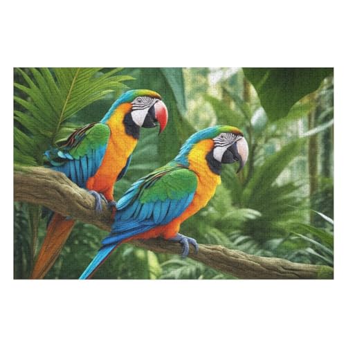 Papagei Holzpuzzle 1000 Teile Klassische Puzzles Erwachsene Kinder Puzzle DIY Kit Holzspielzeug Einzigartiges Geschenk Moderne Wohnkultur （75×50cm） von AAPZY
