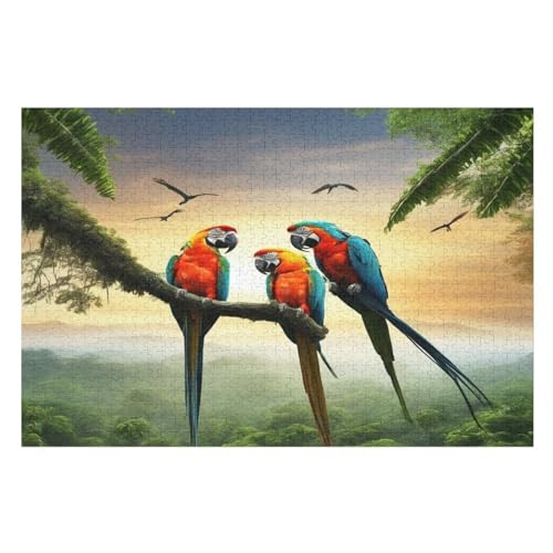Papagei Puzzle 1000 Teile,Puzzles Für Erwachsene, Impossible Puzzle, Geschicklichkeitsspiel Für Die Ganze Familie, Puzzle Kinder,Holzpuzzle-Geschenk,Raumdekoration, （75×50cm） von AAPZY
