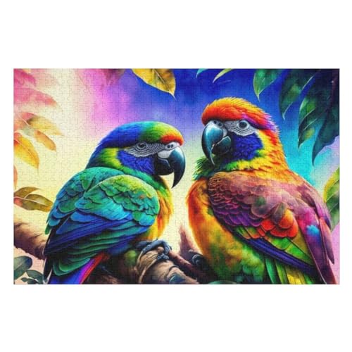Papagei Puzzle Für Erwachsene 1000 Teile Premium 100% Recyceltes Brett Zum Lernen, Lernspielzeug, Familienspiele Kinder Holzpuzzle （75×50cm） von AAPZY
