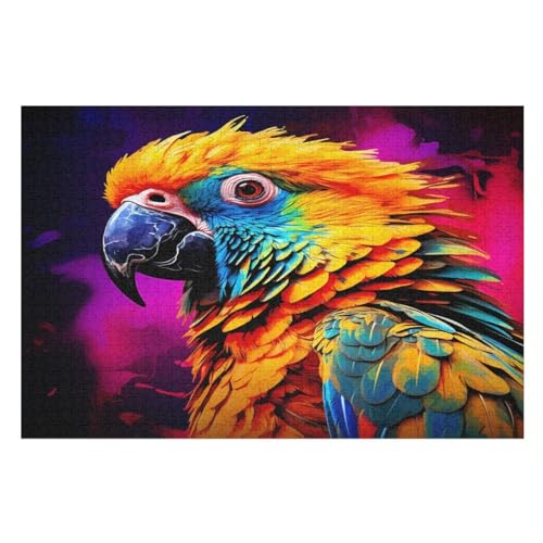 Papagei Puzzles 1000 Teile Erwachsener Kniffel Spaß Für Die Ganze Familie - 1000 Puzzleteilige Motive, Holzpuzzle Kinder Erwachsene, Impossible Puzzle Schwer （75×50cm） von AAPZY