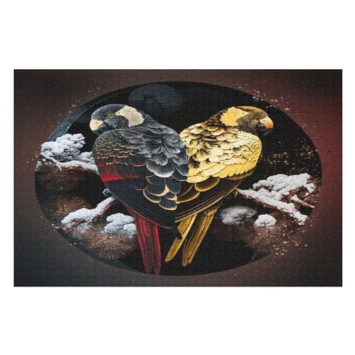Papagei Puzzles 1000 Teile Erwachsener Kniffel Spaß Für Die Ganze Familie - 1000 Puzzleteilige Motive, Holzpuzzle Kinder Erwachsene, Impossible Puzzle Schwer （75×50cm） von AAPZY