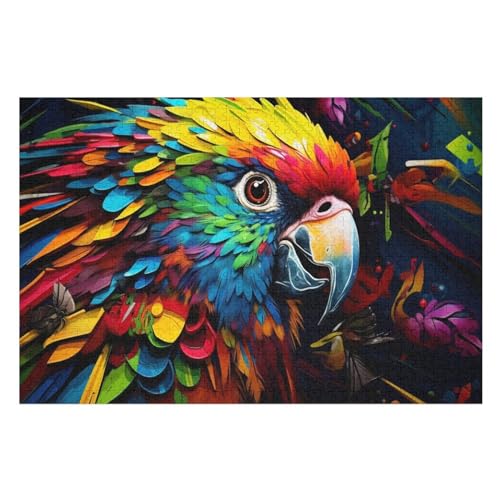 Papagei Puzzles 1000 Teile Erwachsener Kniffel Spaß Für Die Ganze Familie - 1000 Puzzleteilige Motive, Holzpuzzle Kinder Erwachsene, Impossible Puzzle Schwer （75×50cm） von AAPZY