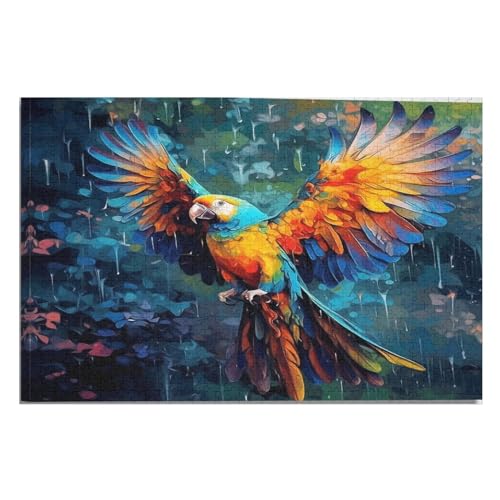 Papagei Puzzles 1000 Teile Erwachsener Kniffel Spaß Für Die Ganze Familie - 1000 Puzzleteilige Motive, Holzpuzzle Kinder Erwachsene, Impossible Puzzle Schwer （75×50cm） von AAPZY