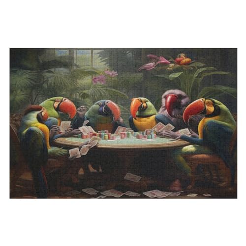 Papagei Puzzles 1000 Teile Erwachsener Kniffel Spaß Für Die Ganze Familie - 1000 Puzzleteilige Motive, Holzpuzzle Kinder Erwachsene, Impossible Puzzle Schwer （75×50cm） von AAPZY