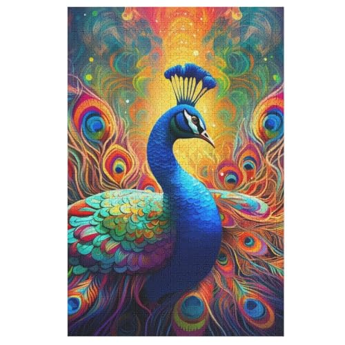 Pfau 1000 Teile Puzzle, Holzpuzzle, Puzzles Für Erwachsene Kinder, 1000 Teile Puzzle Für Jugendliche & Erwachsene Lernspiel Herausforderungsspielzeug （78×53cm） von AAPZY