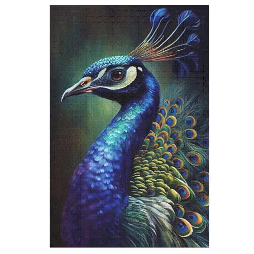 Pfau Puzzles 1000 Teile Erwachsener Kniffel Spaß Für Die Ganze Familie - 1000 Puzzleteilige Motive, Holzpuzzle Kinder Erwachsene, Impossible Puzzle Schwer （78×53cm） von AAPZY