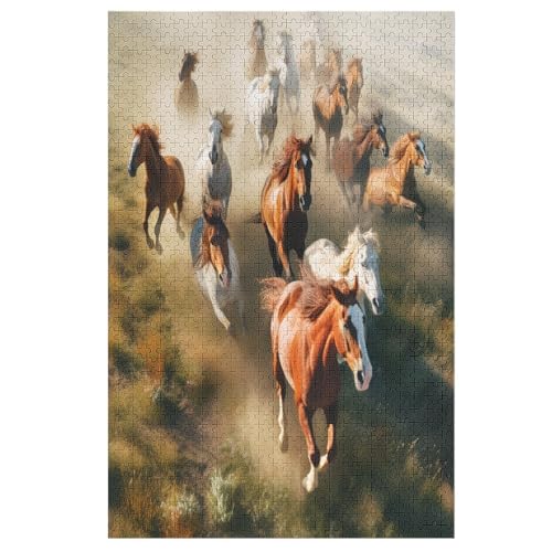 Pferd Holzpuzzle 1000 Teile,Puzzles Für Erwachsene, Impossible Puzzle, Geschicklichkeitsspiel Für Die Ganze Familie,Home Dekoration Puzzle, Puzzle Kinder Legespiel （78×53cm） von AAPZY