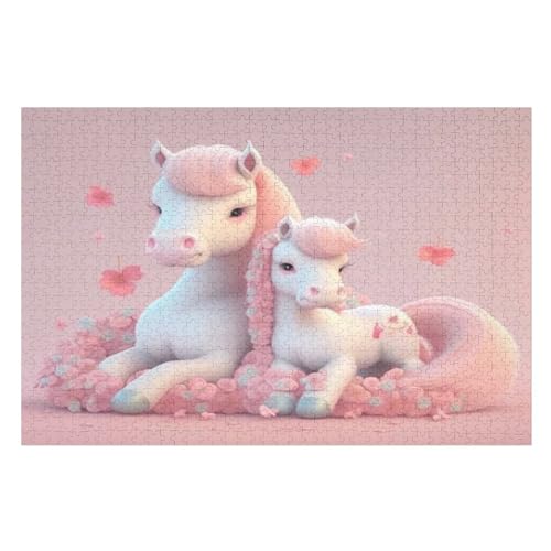 Pferd Holzpuzzle 1000 Teile Klassische Puzzles Erwachsene Kinder Puzzle DIY Kit Holzspielzeug Einzigartiges Geschenk Moderne Wohnkultur （75×50cm） von AAPZY