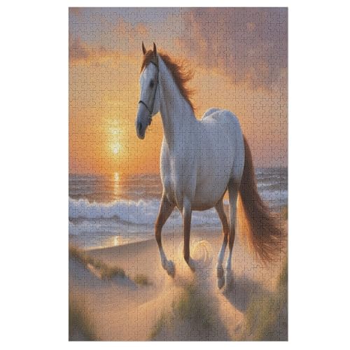 Pferd Holzpuzzle 1000 Teile Klassische Puzzles Erwachsene Kinder Puzzle DIY Kit Holzspielzeug Einzigartiges Geschenk Moderne Wohnkultur （78×53cm） von AAPZY