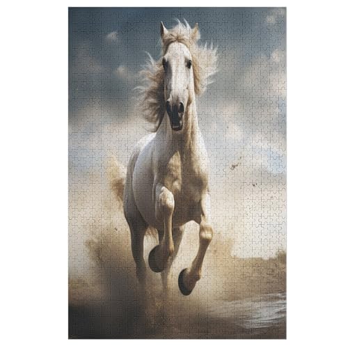 Pferd -Puzzle, 1000 Teile,Holzpuzzle Für Erwachsene Kinder, Lustiges Spielzeug, Denkspiel, Spielzeug, Bildungsspiel, Herausforderung, Pädagogisch, （78×53cm） von AAPZY
