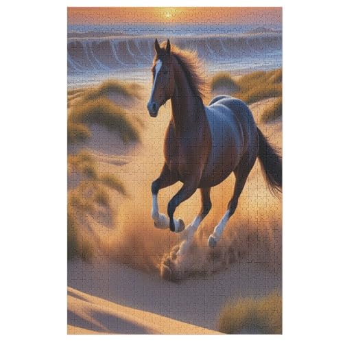 Pferd – Puzzle 1000 Teile, Holzpuzzle, Herausforderndes Geschicklichkeitsspiel Für Die Ganze Familie, Kinder Erwachsenenpuzzle Ab 12 Jahren （78×53cm） von AAPZY