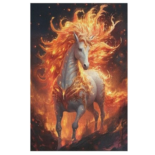 Pferd Puzzle 1000 Teile,Puzzles Für Erwachsene, Impossible Puzzle, Geschicklichkeitsspiel Für Die Ganze Familie, Puzzle Kinder,Holzpuzzle-Geschenk,Raumdekoration, （78×53cm） von AAPZY
