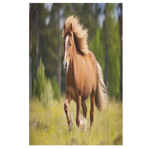 Pferd Puzzle Für Erwachsene 1000 Teile Premium 100% Recyceltes Brett Zum Lernen, Lernspielzeug, Familienspiele Kinder Holzpuzzle （78×53cm） von AAPZY
