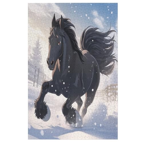 Pferd Puzzle Für Erwachsene 1000 Teile Premium 100% Recyceltes Brett Zum Lernen, Lernspielzeug, Familienspiele Kinder Holzpuzzle （78×53cm） von AAPZY