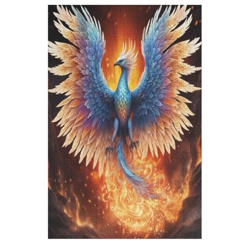 Phönix Puzzle 1000 Teile, Holzpuzzle Für Erwachsene, Impossible Puzzle, Geschicklichkeitsspiel Für Die Ganze Familie, Puzzle Farbenfrohes Legespiel Kinder Puzzles （78×53cm） von AAPZY
