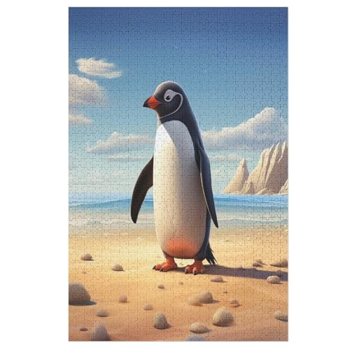 Pinguin Holzpuzzle 1000 Teile Klassische Puzzles Erwachsene Kinder Puzzle DIY Kit Holzspielzeug Einzigartiges Geschenk Moderne Wohnkultur （78×53cm） von AAPZY