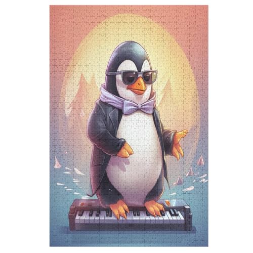 Pinguin Holzpuzzle Erwachsene - 1000 Teiliges Jigsaw Knobelspiel - Puzzle Für Erwachsene & Kinder - Outdoor & Reisespielzeug - Geduldspiel （78×53cm） von AAPZY