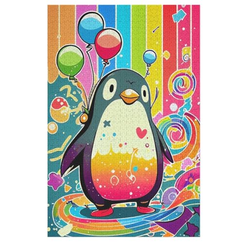 Pinguin Puzzles 1000 Teile Erwachsener Kniffel Spaß Für Die Ganze Familie - 1000 Puzzleteilige Motive, Holzpuzzle Kinder Erwachsene, Impossible Puzzle Schwer （78×53cm） von AAPZY