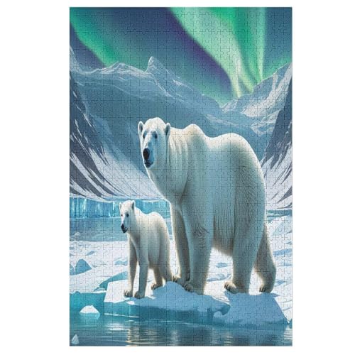 Polar Bär Puzzle Für Erwachsene 1000 Teile Premium 100% Recyceltes Brett Zum Lernen, Lernspielzeug, Familienspiele Kinder Holzpuzzle （78×53cm） von AAPZY
