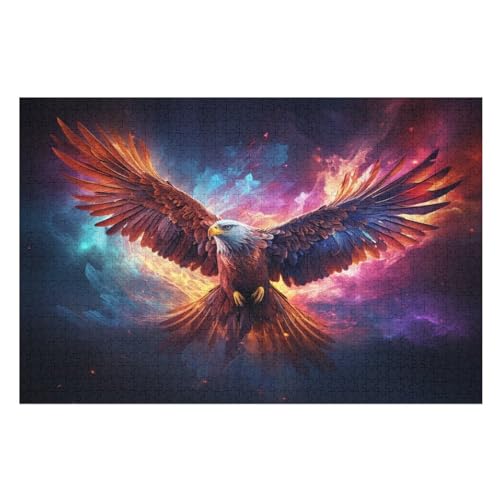 Puzzle 1000 Teile Erwachsene Adler Holzpuzzle Für Erwachsene Lernspiel Herausforderungsspielzeug 1000-teilige The Puzzles Für Erwachsene Kinder （75×50cm） von AAPZY