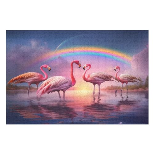 Puzzle 1000 Teile Erwachsene Flamingo Holzpuzzle Für Erwachsene Lernspiel Herausforderungsspielzeug 1000-teilige The Puzzles Für Erwachsene Kinder （75×50cm） von AAPZY