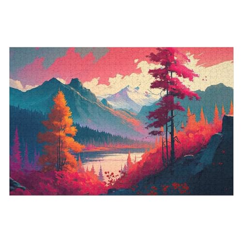 Puzzle 1000 Teile Erwachsene Majestätischer Berg Holzpuzzle Für Erwachsene Lernspiel Herausforderungsspielzeug 1000-teilige The Puzzles Für Erwachsene Kinder （75×50cm） von AAPZY