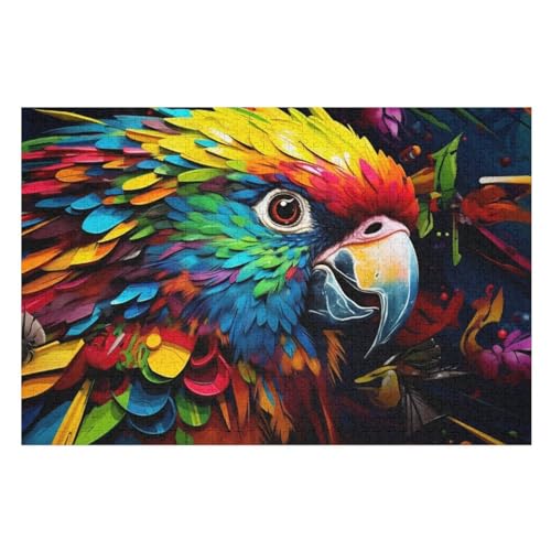 Puzzle 1000 Teile Erwachsene Papagei Holzpuzzle Für Erwachsene Lernspiel Herausforderungsspielzeug 1000-teilige The Puzzles Für Erwachsene Kinder （75×50cm） von AAPZY