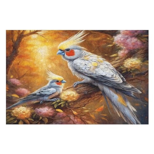 Puzzle 1000 Teile Erwachsene Papagei Holzpuzzle Für Erwachsene Lernspiel Herausforderungsspielzeug 1000-teilige The Puzzles Für Erwachsene Kinder （75×50cm） von AAPZY