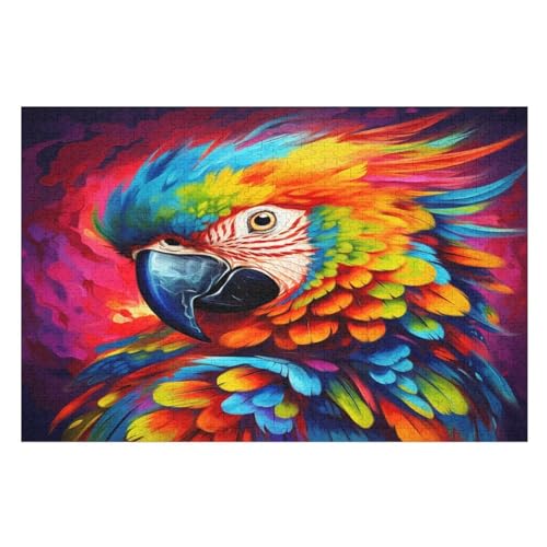 Puzzle 1000 Teile Erwachsene Papagei Holzpuzzle Für Erwachsene Lernspiel Herausforderungsspielzeug 1000-teilige The Puzzles Für Erwachsene Kinder （75×50cm） von AAPZY