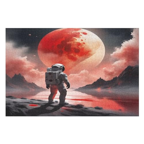 Puzzle 1000 Teile Erwachsene Space Astronaut Holzpuzzle Für Erwachsene Lernspiel Herausforderungsspielzeug 1000-teilige The Puzzles Für Erwachsene Kinder （75×50cm） von AAPZY