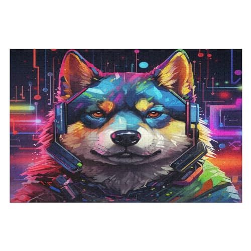 Puzzle Für Erwachsene, 1000 Teile, Cute Hund, Holzpuzzle, Holzpuzzle, Geburtstagsgeschenke, Puzzle, Wanddekoration （75×50cm） von AAPZY