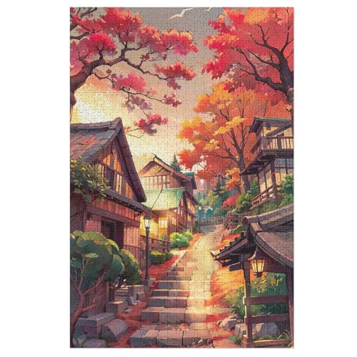 Puzzle Für Erwachsene, 1000 Teile, Kirschbaum, japanische Kunst, Holzpuzzle, Holzpuzzle, Geburtstagsgeschenke, Puzzle, Wanddekoration （78×53cm） von AAPZY