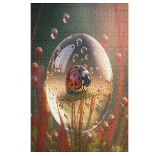 Puzzle Für Erwachsene, 1000 Teile, Marienkäfer, Holzpuzzle, Holzpuzzle, Geburtstagsgeschenke, Puzzle, Wanddekoration （78×53cm） von AAPZY