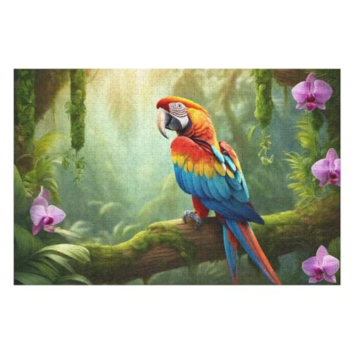 Puzzle Für Erwachsene, 1000 Teile, Papagei, Holzpuzzle, Holzpuzzle, Geburtstagsgeschenke, Puzzle, Wanddekoration （75×50cm） von AAPZY