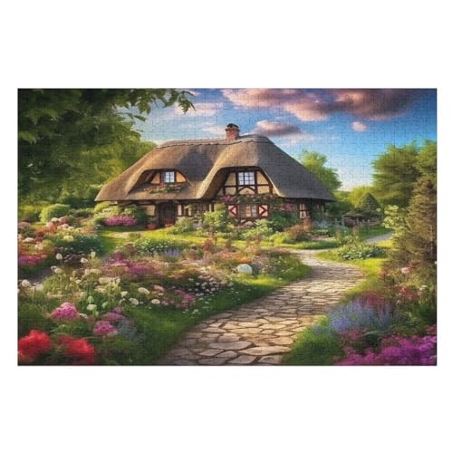 Puzzle Für Erwachsene, 1000 Teile, Rustikales Cottage, Holzpuzzle, Holzpuzzle, Geburtstagsgeschenke, Puzzle, Wanddekoration （75×50cm） von AAPZY
