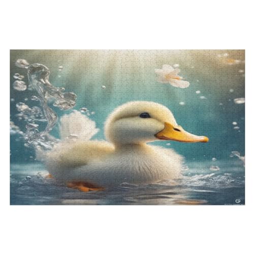 Puzzle Für Erwachsene, 1000 Teile, kleine gelbe Ente, Holzpuzzle, Holzpuzzle, Geburtstagsgeschenke, Puzzle, Wanddekoration （75×50cm） von AAPZY