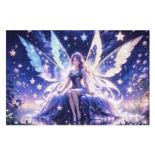 Puzzle Für Erwachsene, 1000 Teile, wunderschöner Engel, Holzpuzzle, Holzpuzzle, Geburtstagsgeschenke, Puzzle, Wanddekoration （75×50cm） von AAPZY