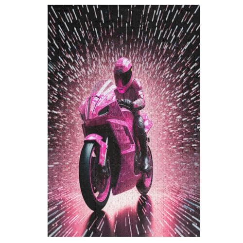 Puzzle Für Erwachsene, Motorrad -Puzzles Für Erwachsene, 1000-teiliges Holzpuzzle, Geeignet Für Erwachsene Und Kinder Ab 12 Jahren, Tolles Geschenk Für Erwachsene （78×53cm） von AAPZY