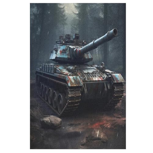 Puzzle Für Erwachsene, Panzer, 1000 Puzzleteile Für Kinder, Holzpuzzles, Geeignet Für Erwachsene, Lernspiel, Herausforderungsspielzeug （78×53cm） von AAPZY