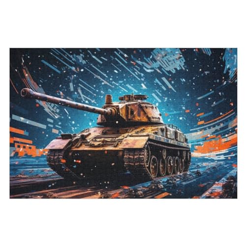 Puzzle Für Erwachsene, Panzer -Puzzles Für Erwachsene, 1000-teiliges Holzpuzzle, Geeignet Für Erwachsene Und Kinder Ab 12 Jahren, Tolles Geschenk Für Erwachsene （75×50cm） von AAPZY