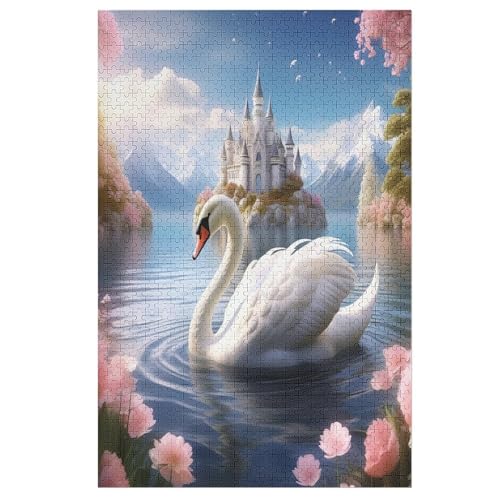 Puzzle Für Erwachsene, Schwan, 1000 Puzzleteile Für Kinder, Holzpuzzles, Geeignet Für Erwachsene, Lernspiel, Herausforderungsspielzeug （78×53cm） von AAPZY