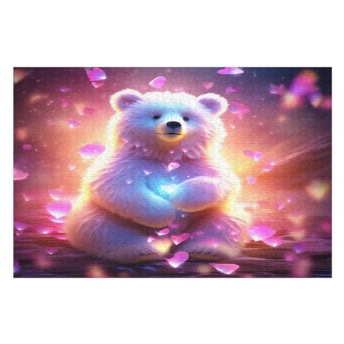 Puzzle Für Erwachsene, Tierbär -Puzzles Für Erwachsene, 1000-teiliges Holzpuzzle, Geeignet Für Erwachsene Und Kinder Ab 12 Jahren, Tolles Geschenk Für Erwachsene （75×50cm） von AAPZY