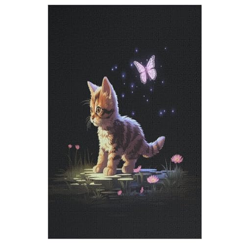 Puzzle Für Erwachsene, süße Katze -Puzzles Für Erwachsene, 1000-teiliges Holzpuzzle, Geeignet Für Erwachsene Und Kinder Ab 12 Jahren, Tolles Geschenk Für Erwachsene （78×53cm） von AAPZY